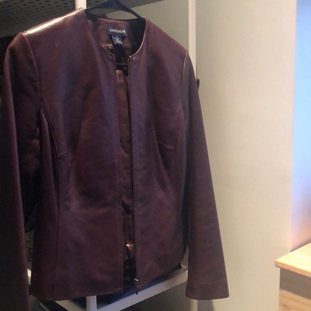 Anne Taylor, Classic, 100% Leather Jacket